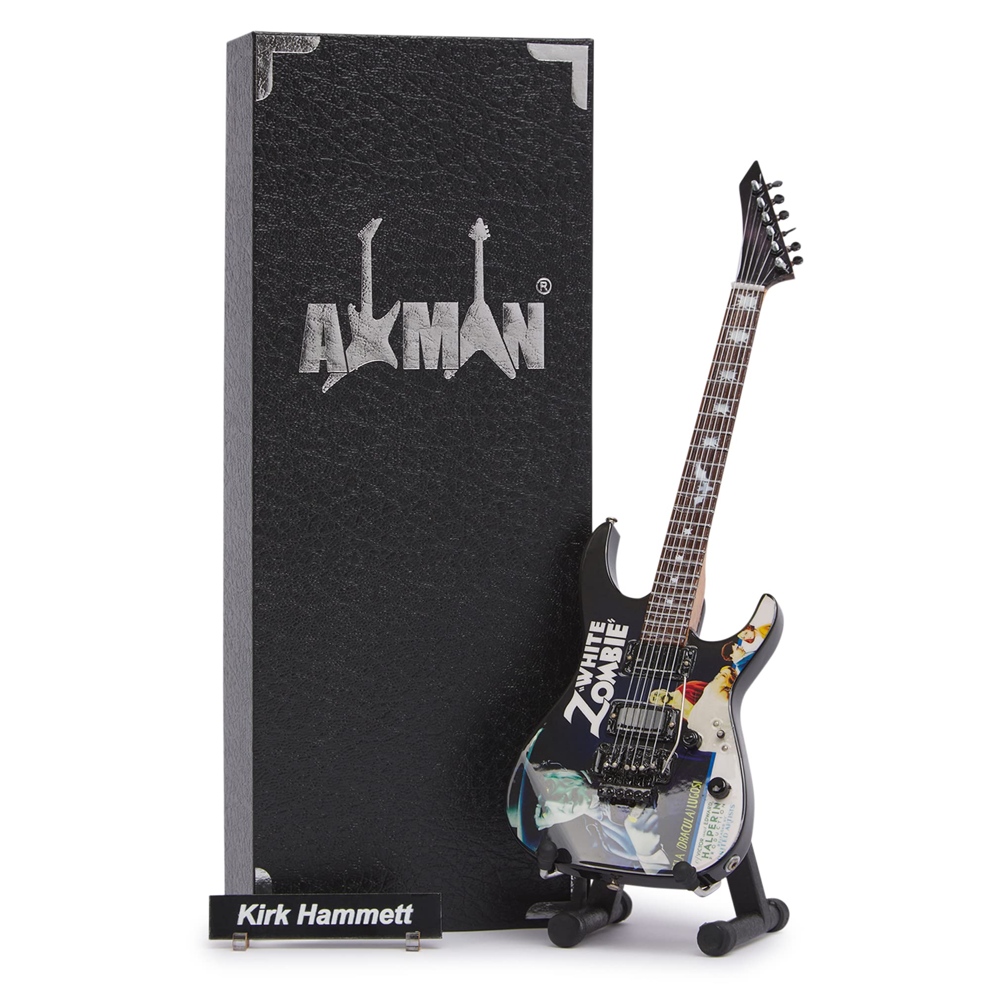 Axman See Image Kirk Hammet Miniature Guitar Replica - Music Gifts - Handmade Ornamental 1/4 Scale - Includes A Display Box