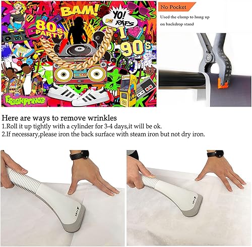 Miniatura 5 de Avezano Telón de fondo de fiesta de hip hop, retroceso, I Love The 80S 90S, Graffiti Wall Photo Booth para adultos, decoración de fiesta de