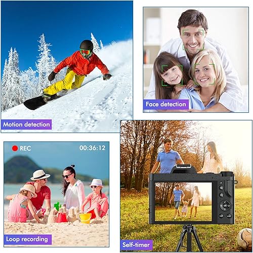 Miniatura 7 de Cámara digital 4K AiTechny Vlogging Cámara para YouTube 48MP Videocámara con WiFi 3.5" IPS pantalla táctil gran angular lente 16X zoom digital