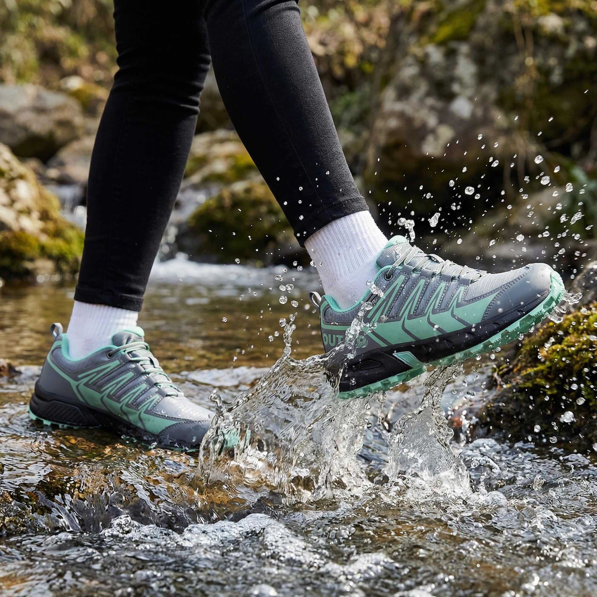 Wanderschuhe Damen Wasserdicht Leicht rutschfest Outdoor Walkingschuhe Hiking Schuhe