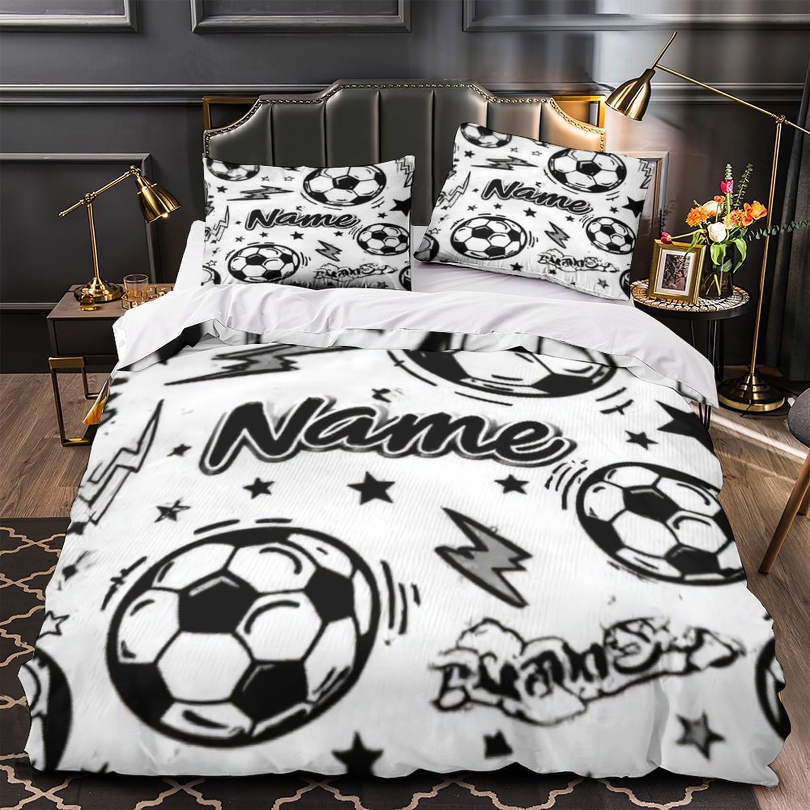 Ballon de football parure de lit 140x200 microfile avec housse de couette single