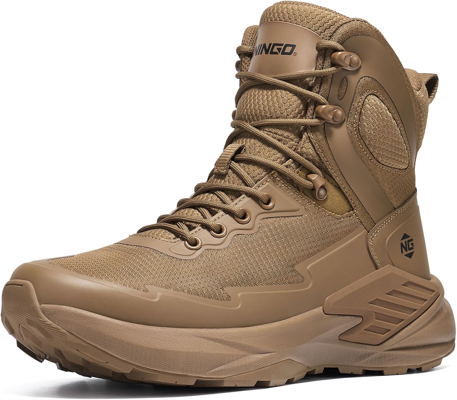 NINGO Men's Military Tactical Waterproof Boots, Lightweight Breathable Work Combat Boots for All Day, Comfortable Non Slip Hiking Shoes for Motorcycle, Army, Jungle, Outdoor, Sport