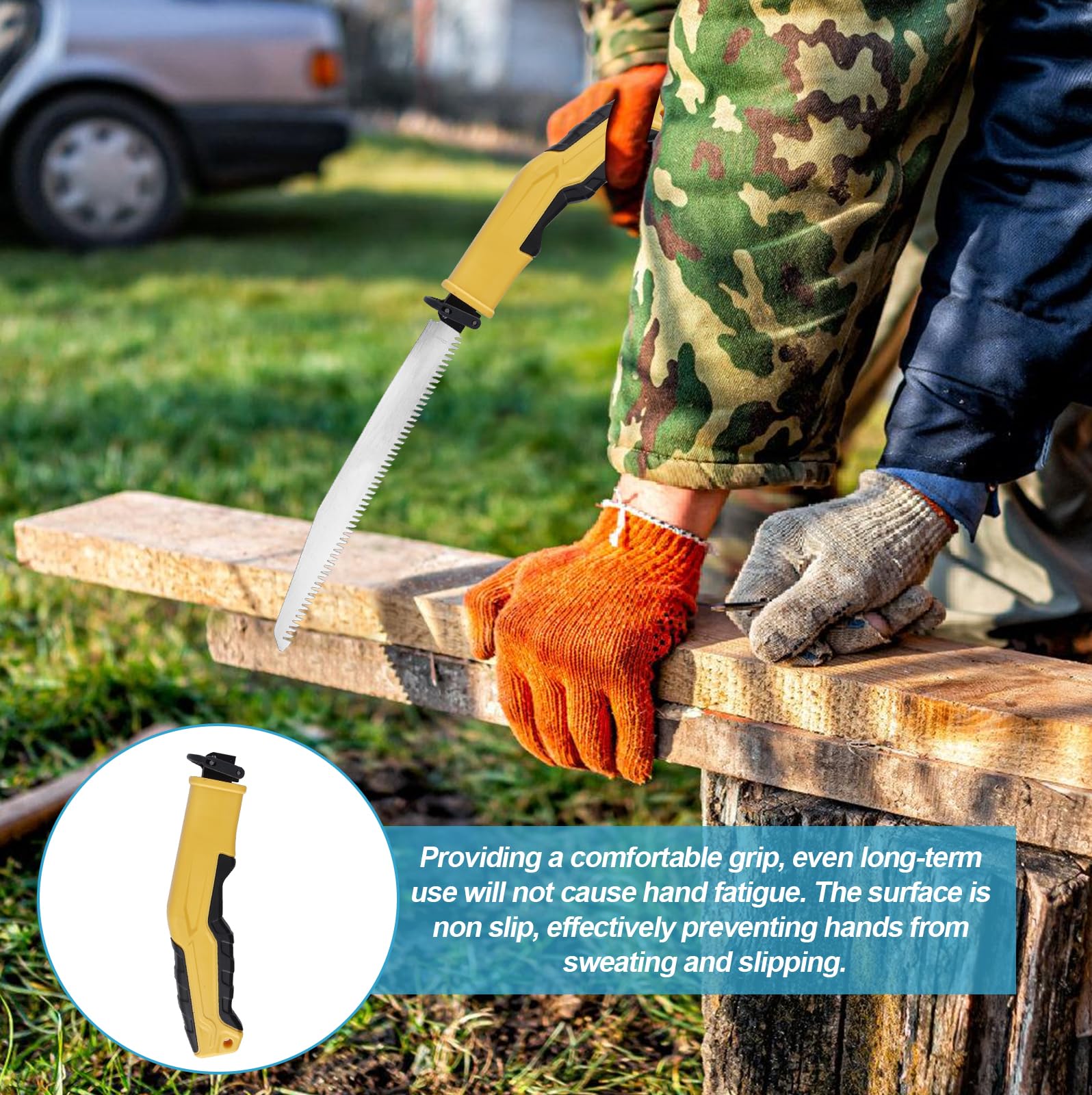 Sierra de mano multifuncional con mango de 6 hojas: para madera, metal, paneles de pared, contrachapado, plástico y yeso