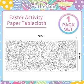 Gatherfun Easter Party Activity Poster - 31.5 x 72 Inches, Happy Easter Party, Versatile Paper Coloring Banner/Table Cover for School Parties and Special Events Decoration