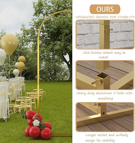 Miniatura 5 de TDDFLO Kit de arco de globo cuadrado dorado de 4 pies para decoración de fiestas, círculo de boda, arco de flores, soporte para anillo