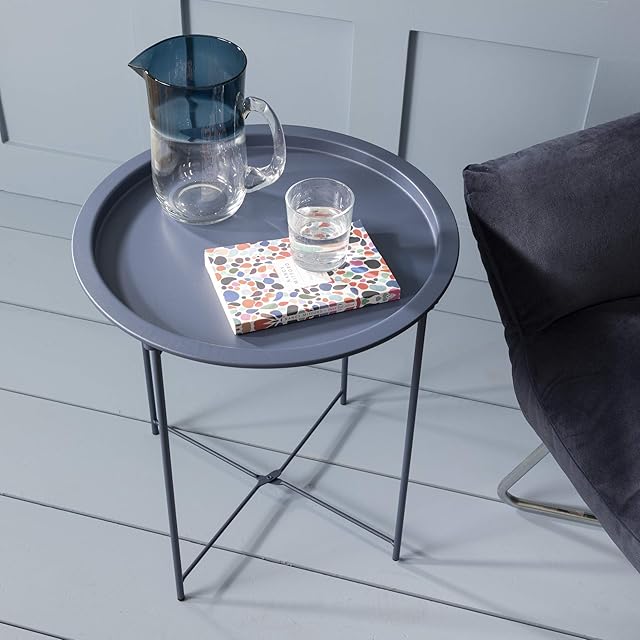 Noa and Nani - Metal Tray Side Table - (Blue)