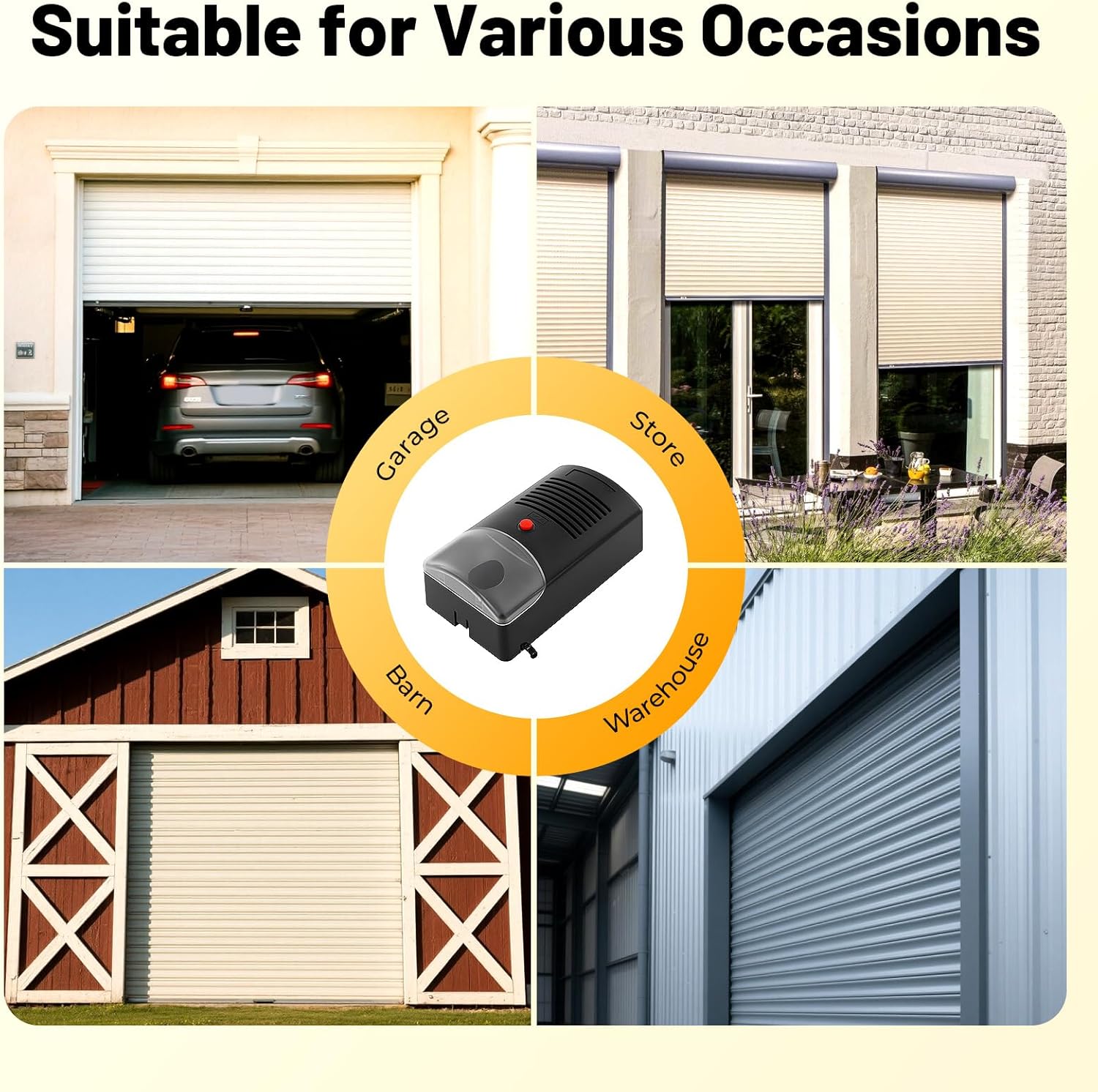 Automatic Roller Door Opener, Electric Roll Up Garage Door Opener 110V 80W Garage Rolling Door Opener with Control Box Door Opening Motor Pulling Force 250N Max Control Distance 164FT