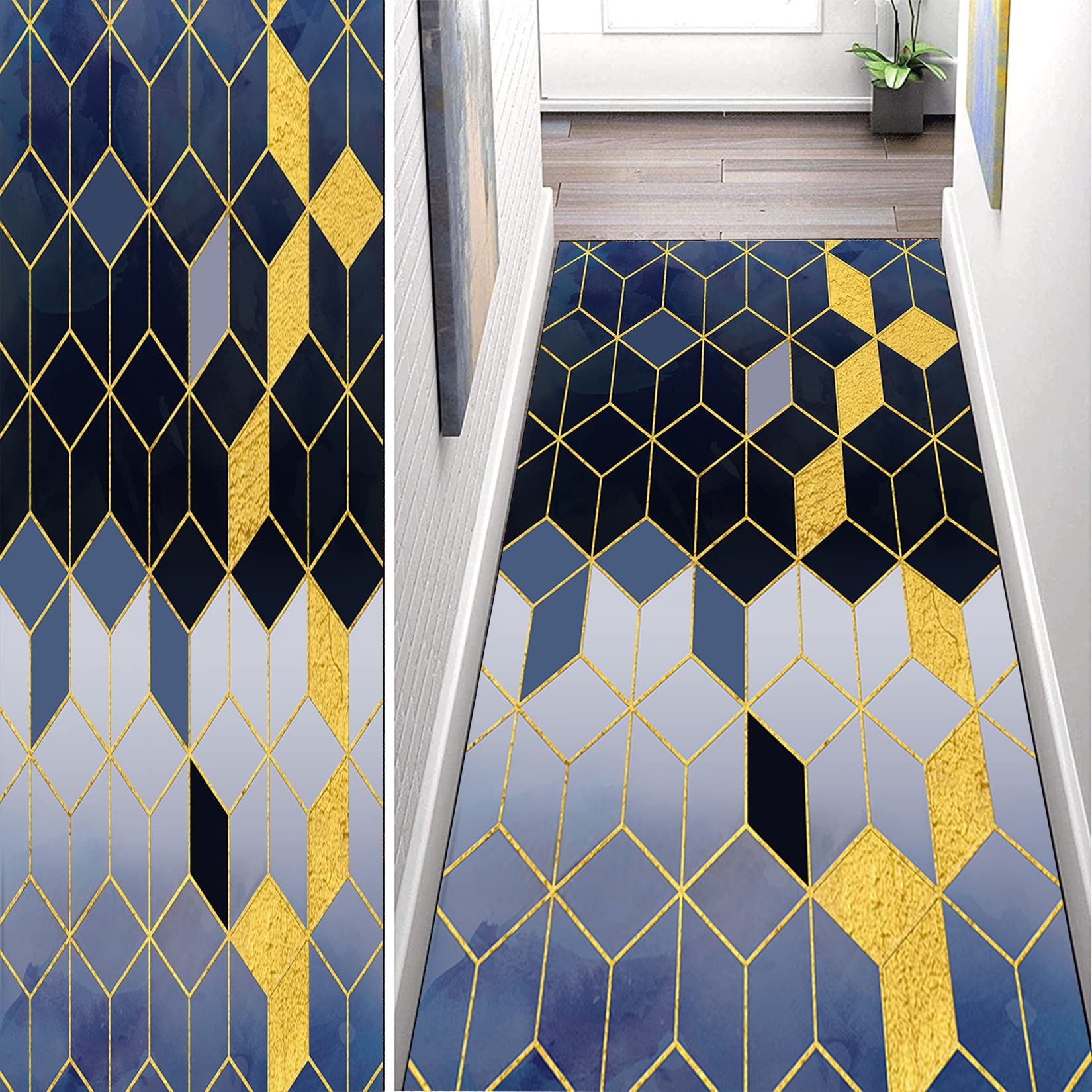 Generisch Fußmatte, Schmutzfangmatte, 90 x 130 cm, Viele Größen, rutschfest, individuelle Länge, moderner Wohnzimmerteppich für Schlafzimmer, Wohnzimmer-Fußmatten, D