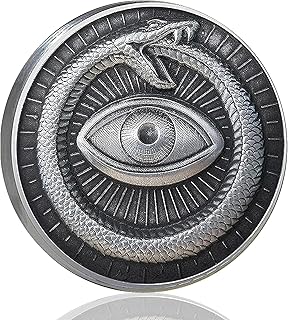 High Embossed Sun Moon Eye Ouroboros Coin