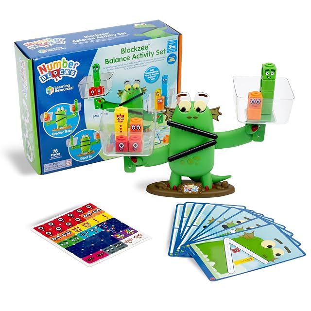 Learning Resources Juego Matemático Infantil Blockzee, Edades 3-7, Incluye balanza interactiva