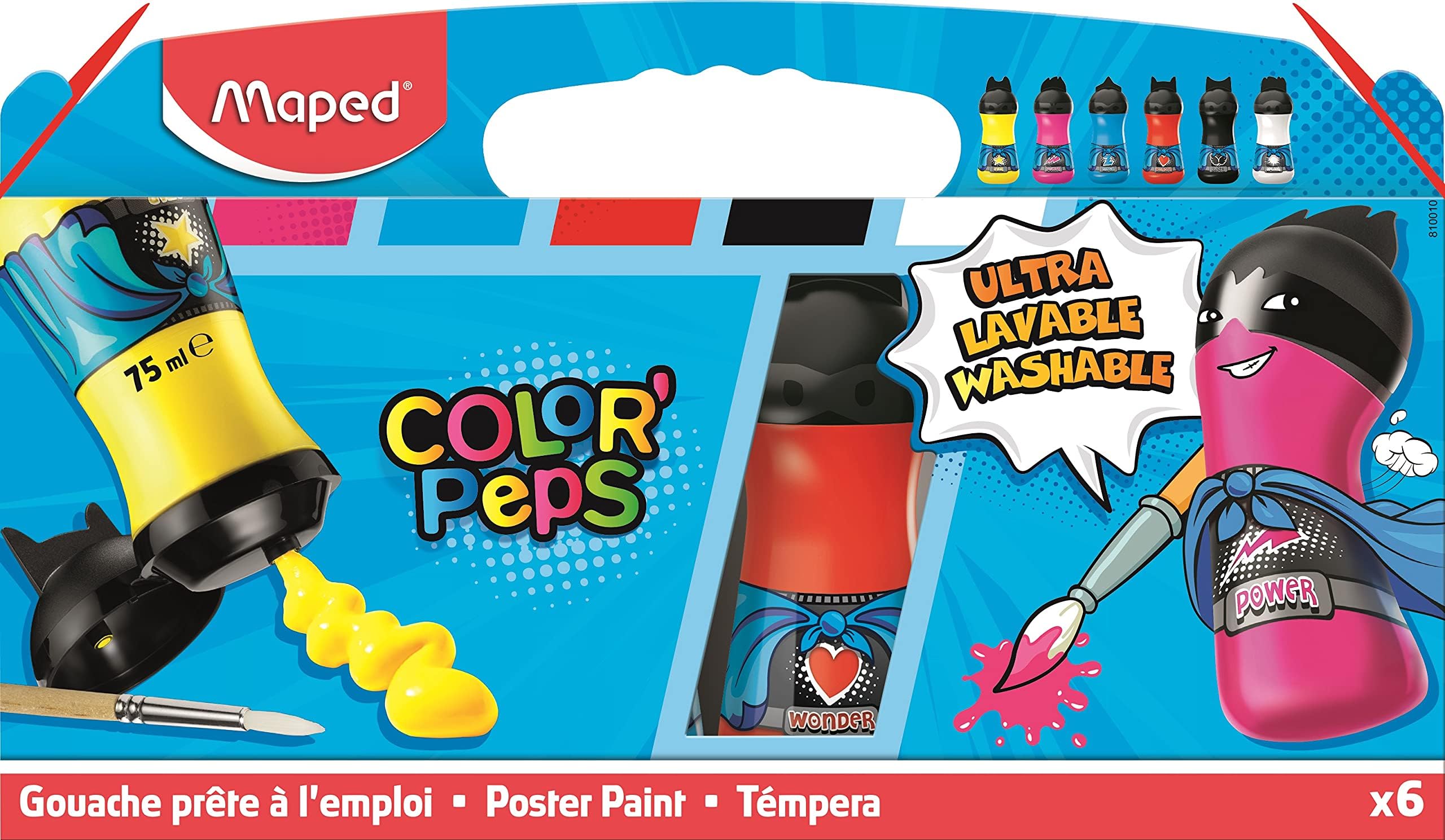 Color'Peps Standard Colours Paint Pots X6