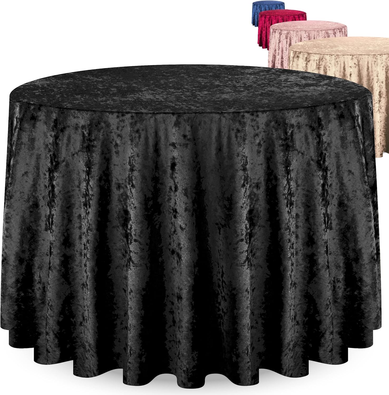 Elegant Round Tablecloth 120 Inch, Made With Fine Crushed