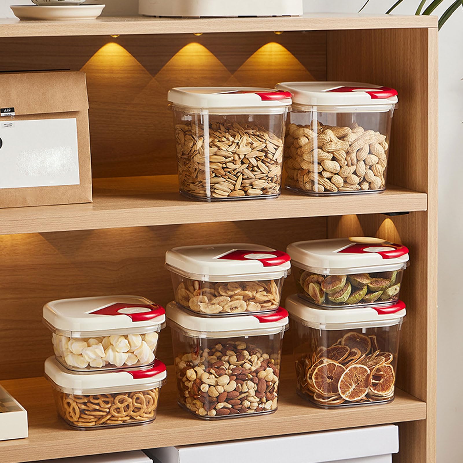 Zerodis Contenedores Herméticos para Alimentos, 3 Unidades de Contenedores de Almacenamiento de Cocina, Botes Transparentes para Alimentos Secos, Botes Organizadores de Cereales s