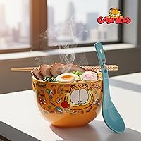 Vista 146 de Silver Buffalo The Powerpuff Girls Girl Power Featuring Blossom, Bubbles, and Buttercup Ceramic Ramen Noodle Rice Bowl with Chopsticks, Microwave