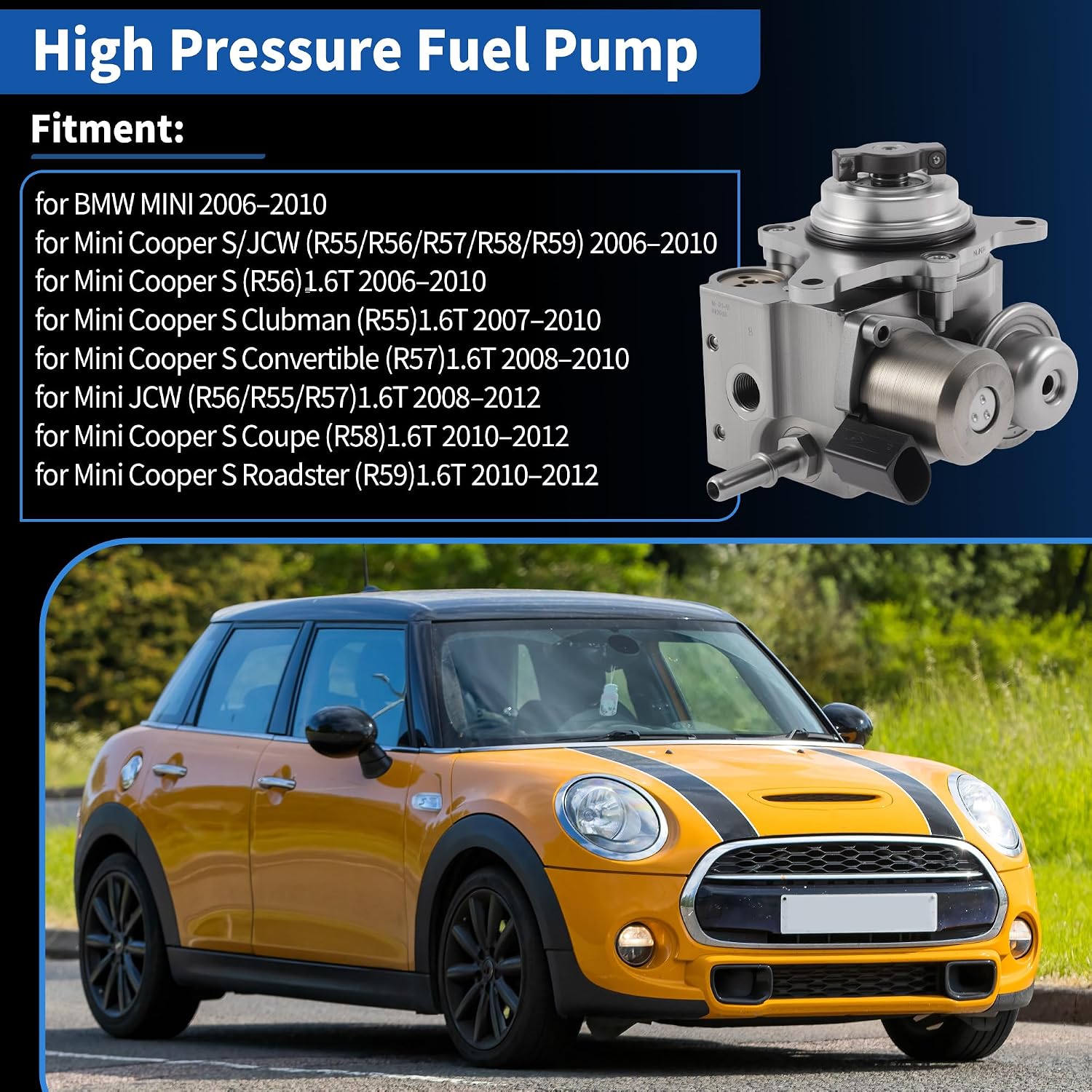 13517573436 High Pressure Fuel Pump for Mini Cooper S R55 R56 R57 R58 R59 2006-2010 Direct Injection Mechanical Fuel Pump for BMW for MINI 2006-2010 Engine HPFP 13517588879