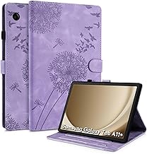 Case for Samsung Galaxy Tab A11+ 11 Inch 2025 SM-X230/SM-X235/SM-X236B, PU Leather with Stand Function, Dandelion Design, Magnetic Closure Wallet Case Compatible Purple