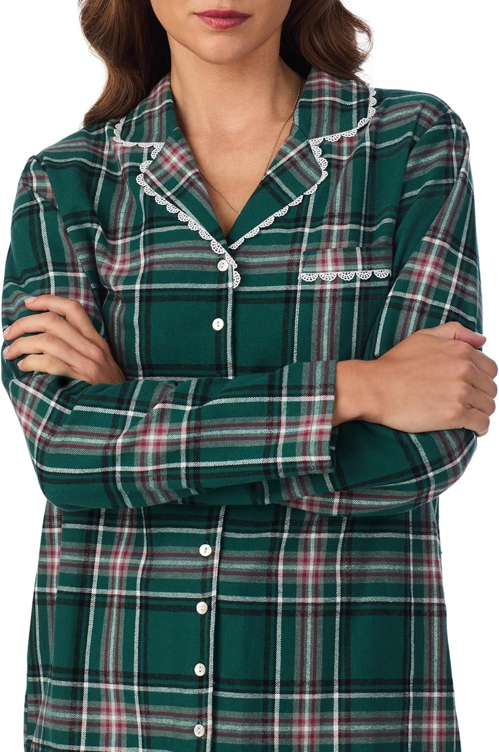 Eileen West Sleepwear & Loungewear for Women - Heritage 100% Cotton Brushed Flannel Collection - Button Down Pajama Set - Image 2