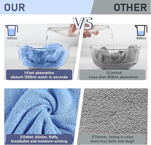 Miniatura 2 de BeaFota Paquete de 5 toallas de microfibra para el cabello, toallas de ducha suaves para mujer, turbantes para cabello mojado, toallas de secado