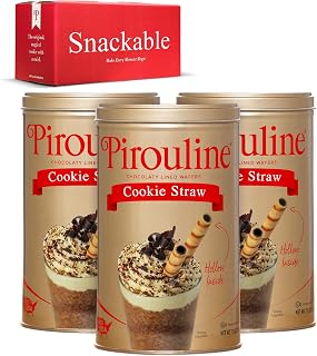 Pirouline Rolled Wafers - Chocolate Lined Rolled Wafer Sticks - Original Signature Swirl Rolled Wafer Cookies Dessert Snacks- 7.9 oz 3 Pack