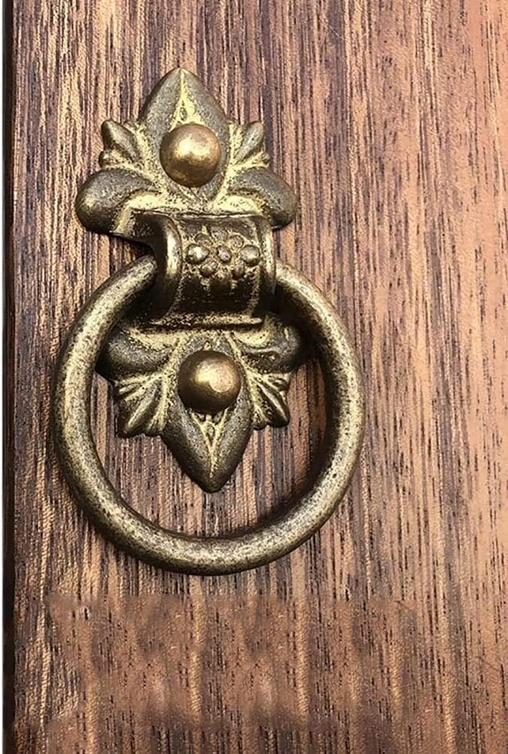 Chinese Classical Door Handle Door Cabinet Pull Handle - Antique Bronze Finish Cupboard Kitchen Furniture Knob Door Knocker for Garden Yard Front Door Closet (5cm/1.9inch)