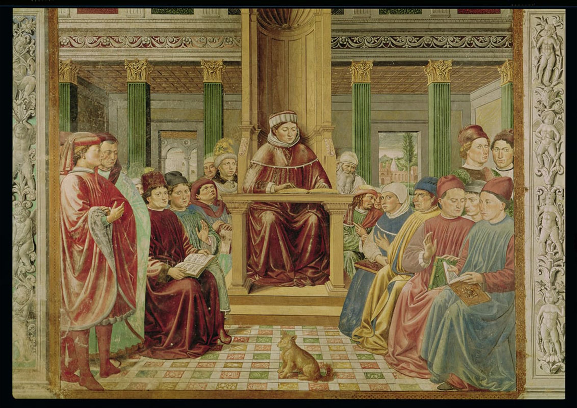 POSTERIIk Famous Print Pop Art Wall Art Graffiti St Augustine Reading Rhetoric At the School by Benozzo Di Lese Di Sandro Gozzoli Art Prints for Home Decor 60x90cm