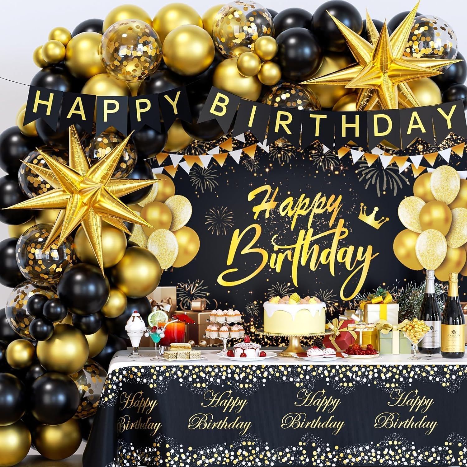 Black and Gold Birthday Decorations...