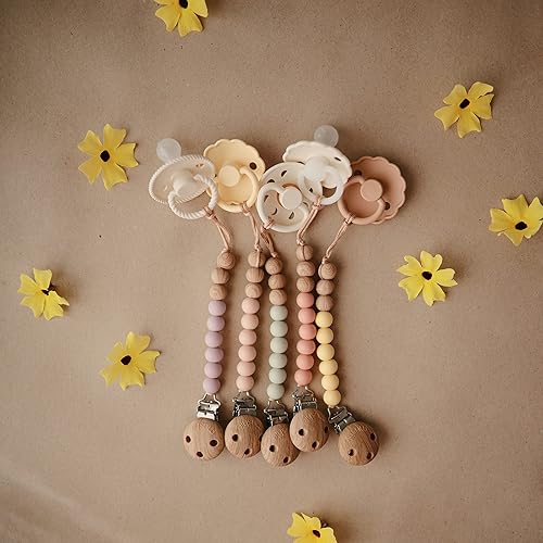 Miniatura 69 de mushie 100% Silicone Baby Pacifier Clip BPA Free Eva (Powder)