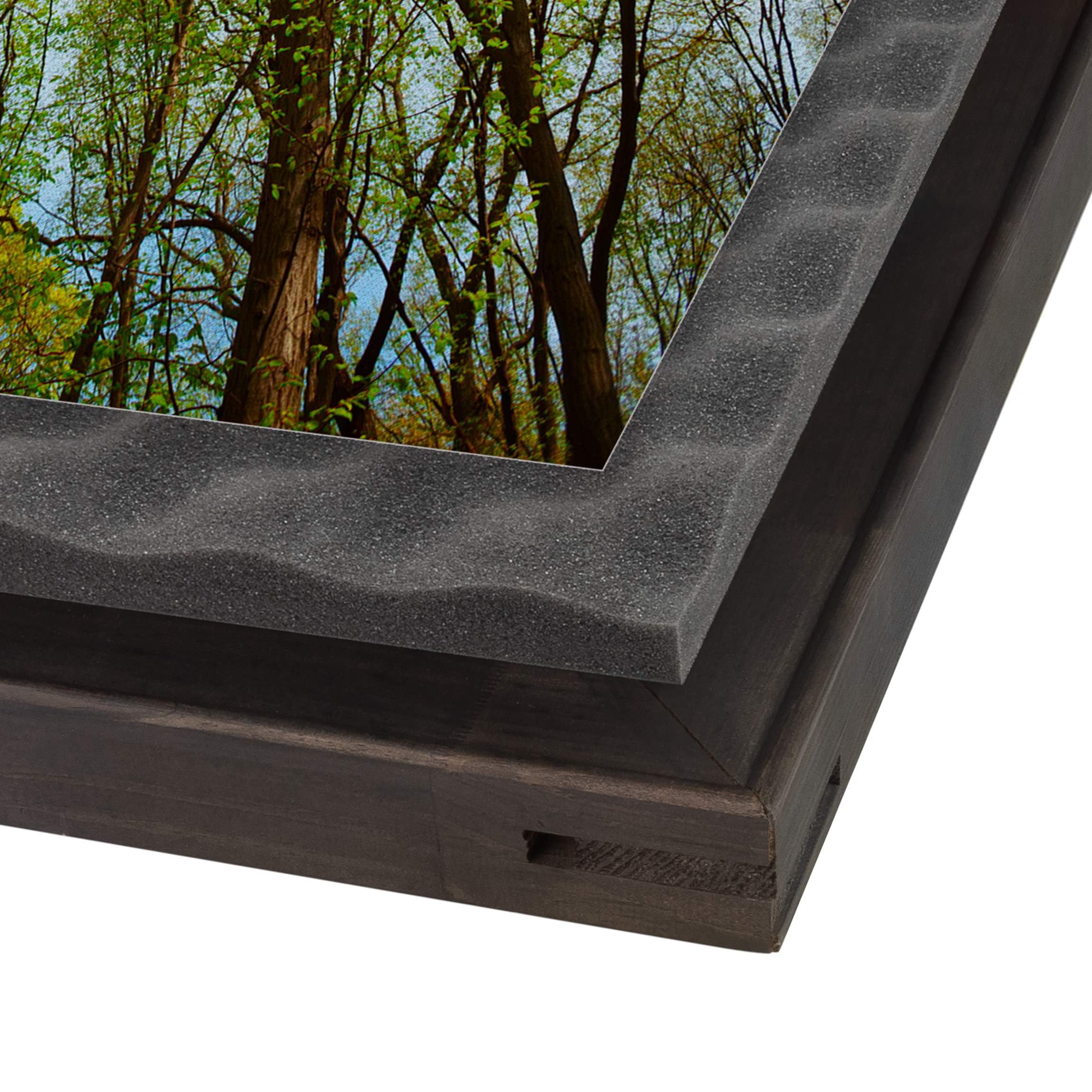micasia Akustikbild Wald Bäume Natur Schallschutzbild 4cm Keilrahmen & Schallabsorber - Baum Modern grün Wohnzimmer Schlafzimmer Bild für bessere Raumakustik 1701 (150x100cm)