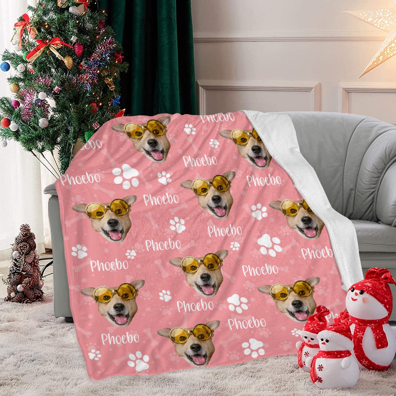 Personalized Dog Memorial Blanket - Custom Photo Fleece Throw, 30x40 Inches, Pet Remembrance Gift - View #8