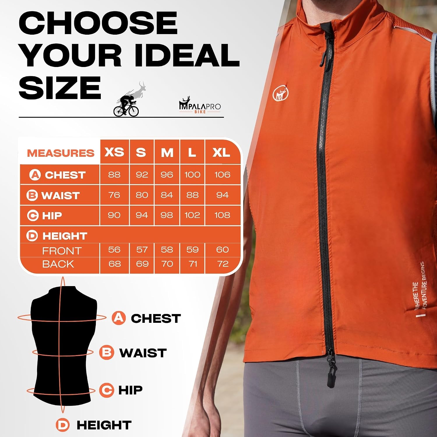 IMPALAPRO Windbreaker Cycling Vest for Men & Women