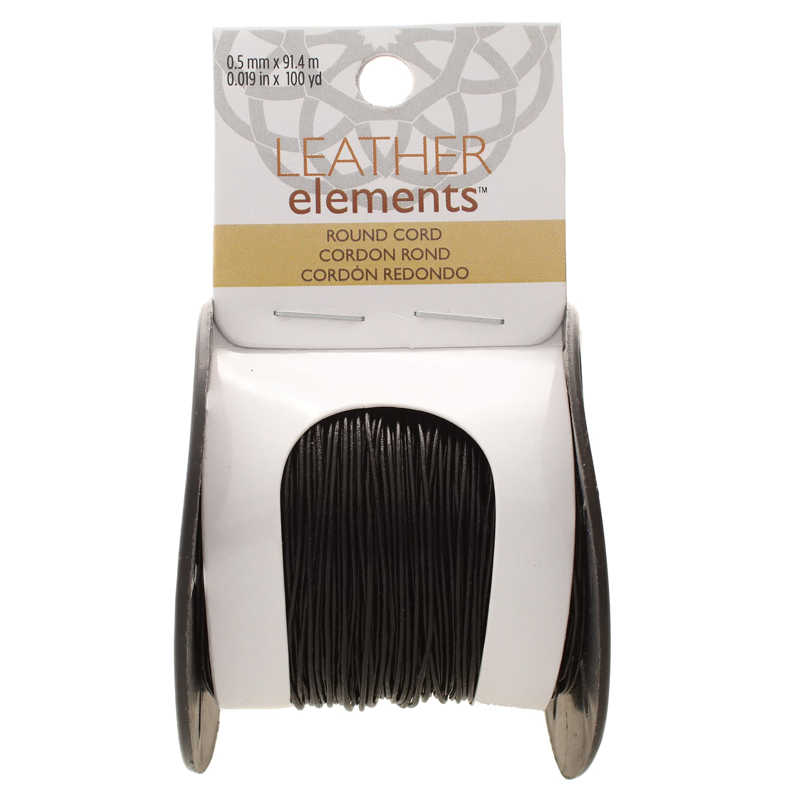 The Beadsmith Lederband - Schwarz - 0,5 mm Spule - 91,44 Meter - indisches Lederband ideal zum Flechten, Perlen, Halsketten, feine Schnürung, Haarschmuck & DIY Schmuckherstellung