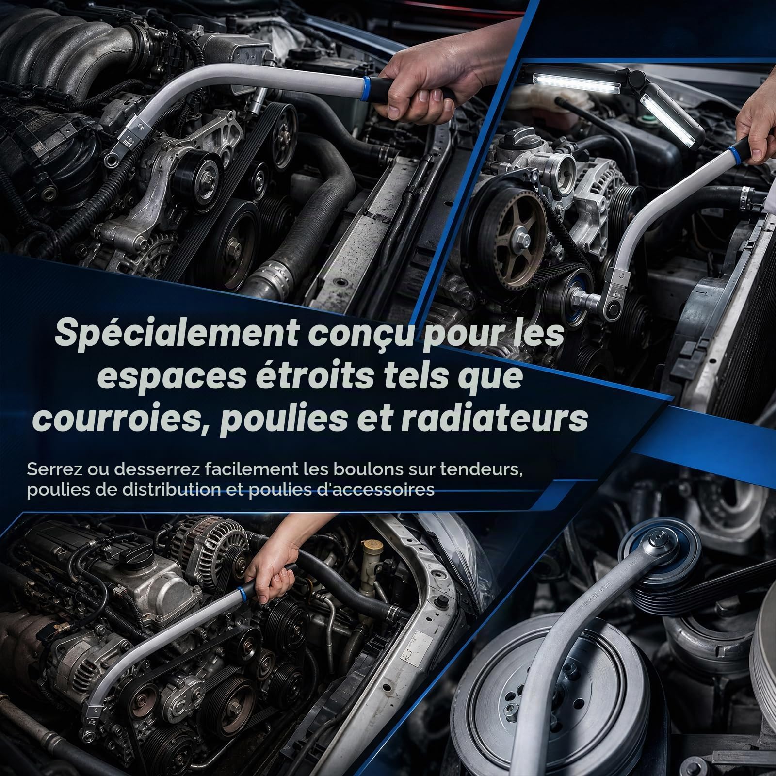 Kit Galet tendeur Courroie Accessoire Universel 15 pièces
