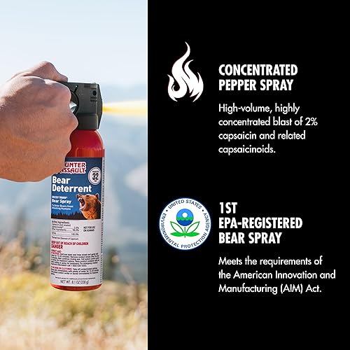 Miniatura 6 de Counter Assault Bear Spray – Osos, leones de montaña, coyotes – Largo alcance de 32 pies – Equipo de seguridad en spray de pimienta para senderismo
