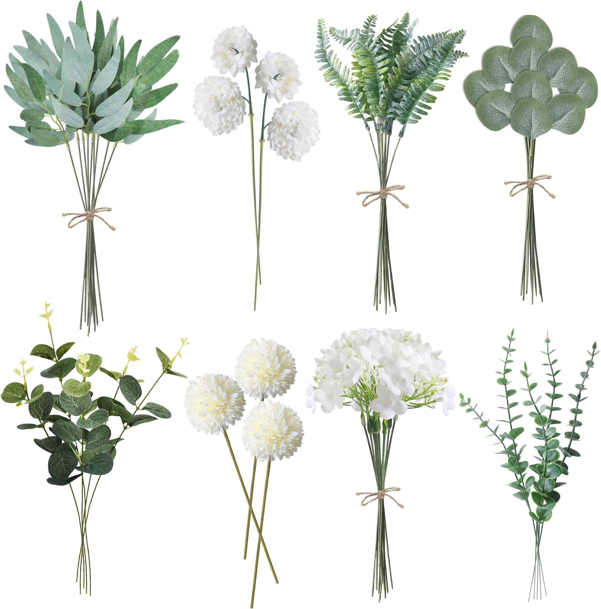 60 Feuilles Artificielles Tropicales, 6 Types Différents, Décoration Plante Imitation