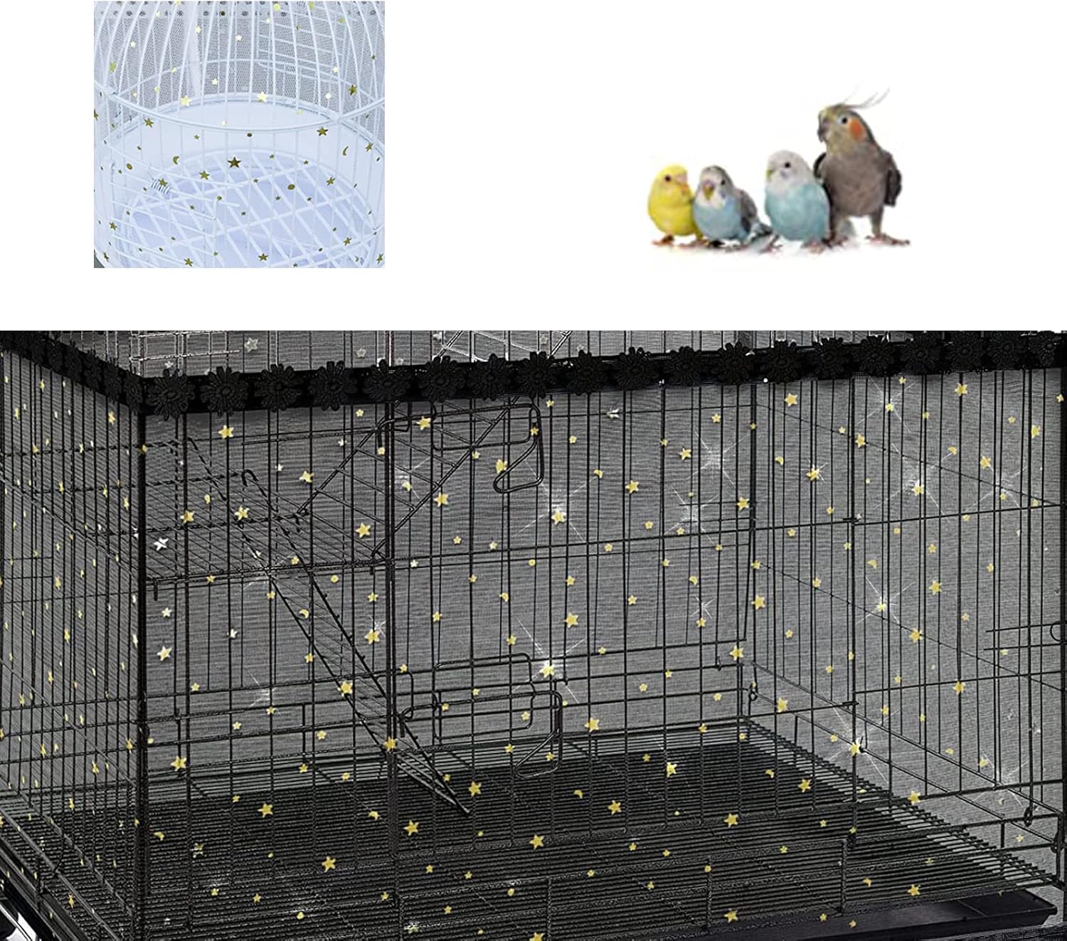 Large Bird Cage Cover Birdcage Nylon Mesh Net Cover Seed