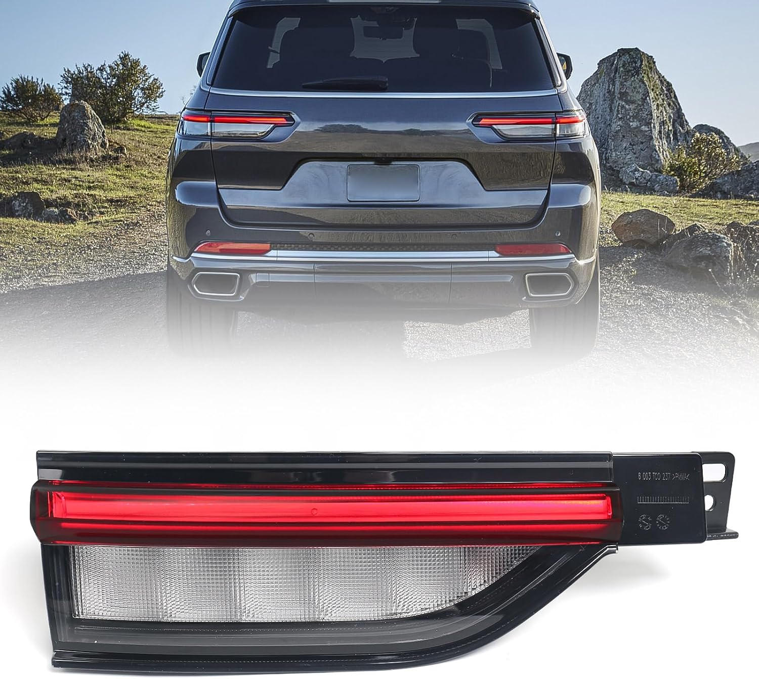 Huray Right Inner Tail Light Fit for Jeep Grand Cherokee 4-Door 2022-2025 RH LED Taillight Rear Brake Lamp Assembly OE Style Accessory Replacement for CH2803122 68377974AD (Passenger Side)