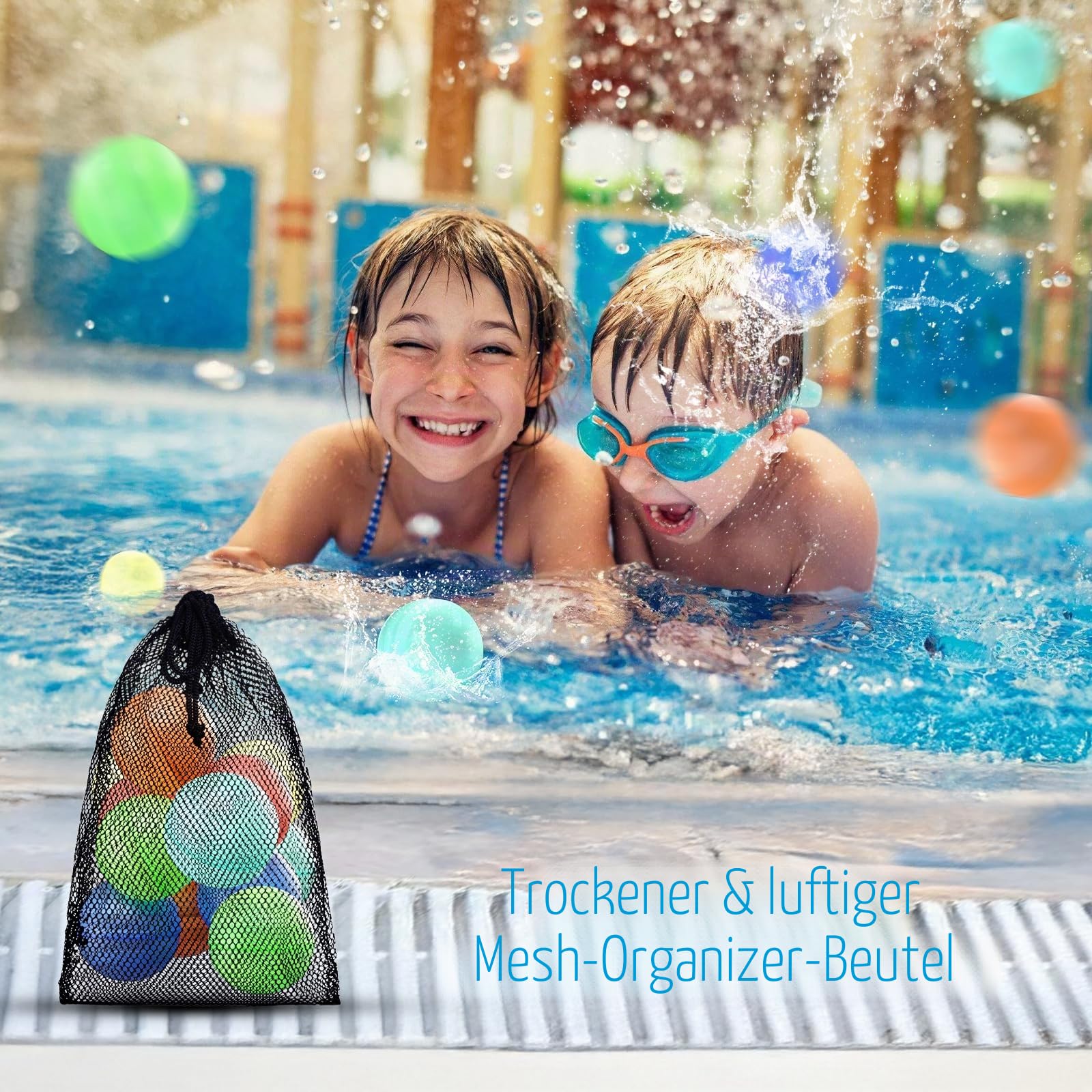 CloudValley Wasserbomben Wiederverwendbar – 12 Stück Mehrweg Wasserballons ohne Magnet, Schnell Befüllbar, Leicht & Weich, Sicher für Kinder und Erwachsene, Splash Ball für Sommer & Garten