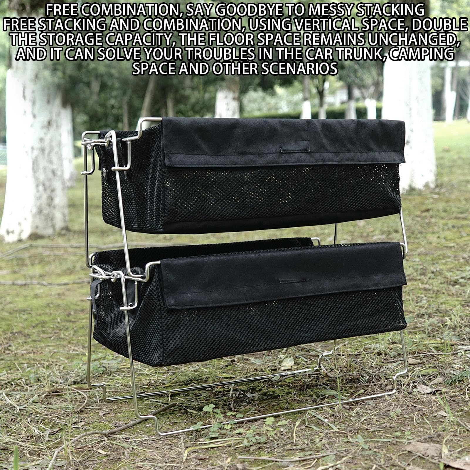 Cestas de almacenamiento plegables, bolsa portátil para almacenamiento de mesa de viaje, ideal para mujeres y hombres, contenedor de transporte de camping al aire libre, versátil y ahorra espacio