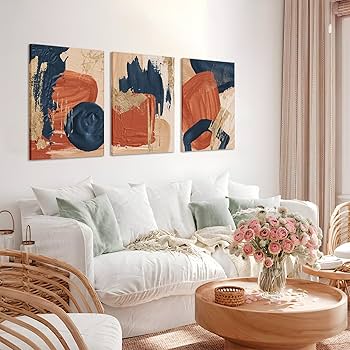 Amazon.com: AKWISH Mid Century Abstract Canvas Wall Art Set