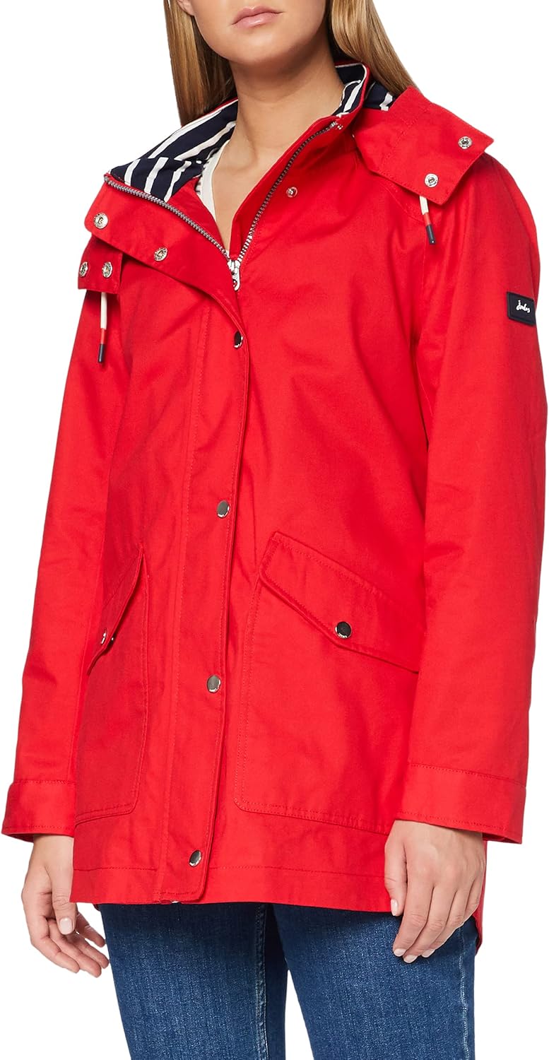 Joules Women's Coast Rain Jacket, Red, 6 UK Amazon.co.uk Clothing