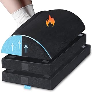 KAYFIA Foot Rest for Under Desk at Work with Warmer Feet Pocket, Supportive Gel-Infused Foam Foot Stool with 3 Adjustable ...
