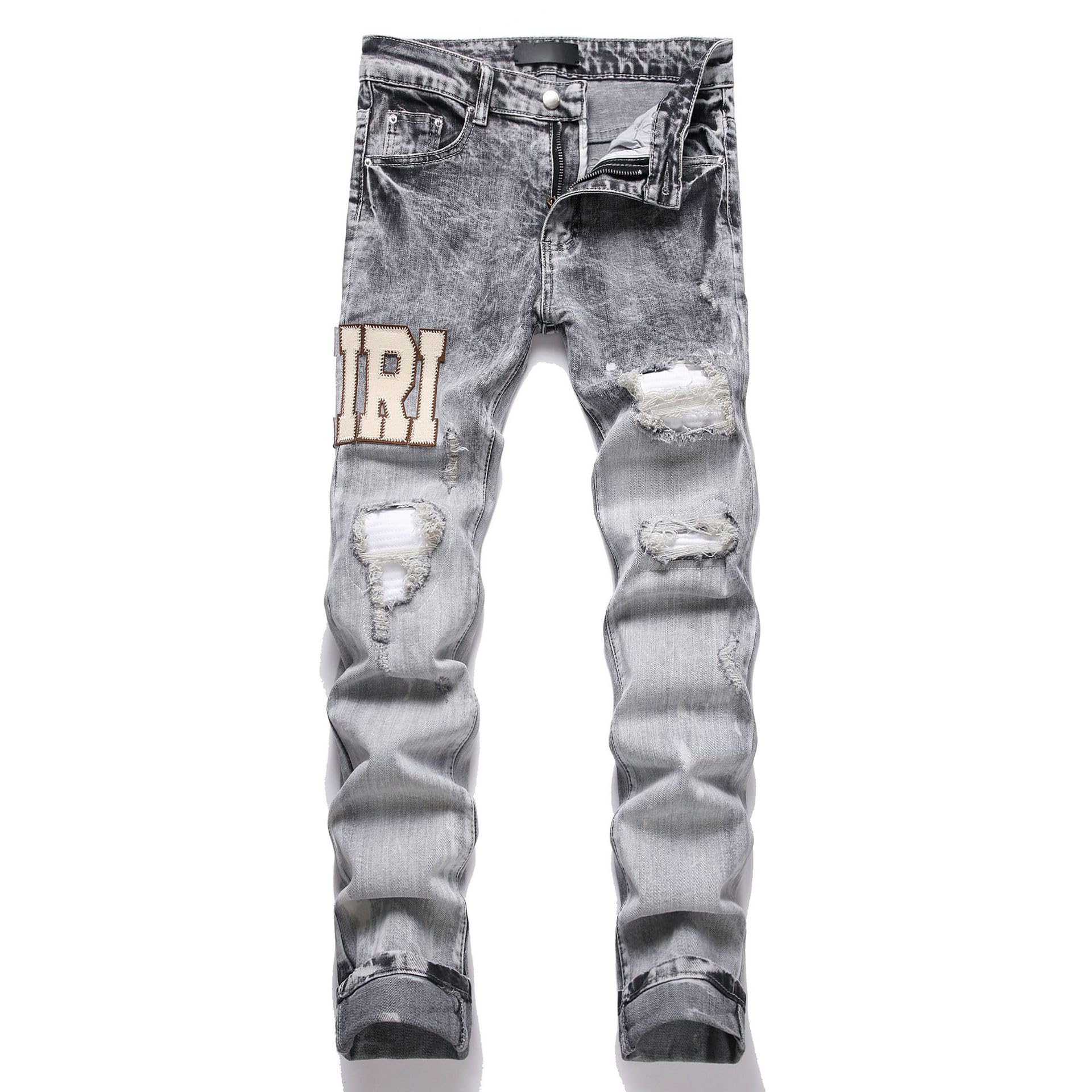 Vaqueros Hombre Slim Fit Rasgados - Pantalones Vaqueros Elásticos Ajustados, Moda Streetwear Y2K Casual, Diseño Moderno y Versátil para Cualquier Ocasión
