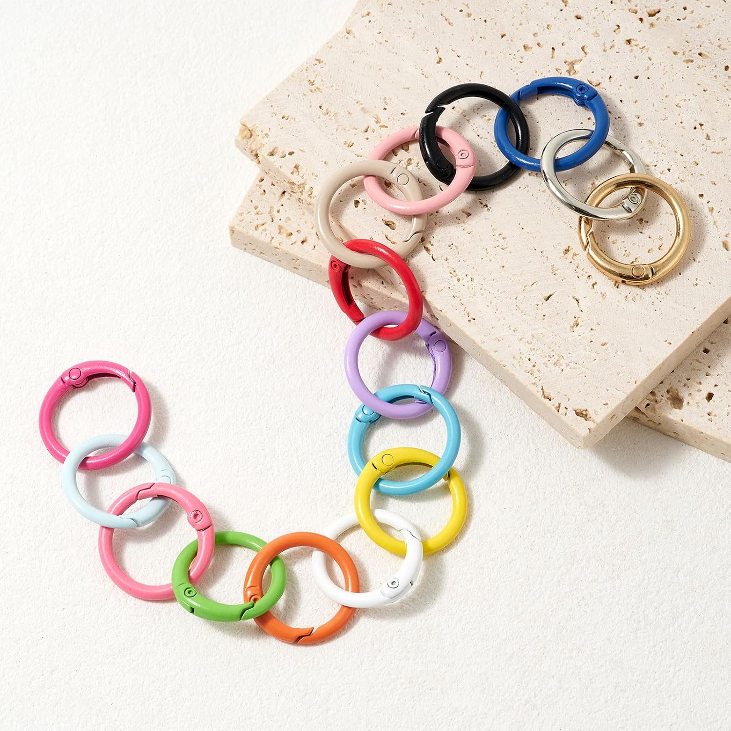DEVPSISR 55pcs Carabiner,Cute Keychain Clip for Bag Charms,Key Rings Bulk image 4
