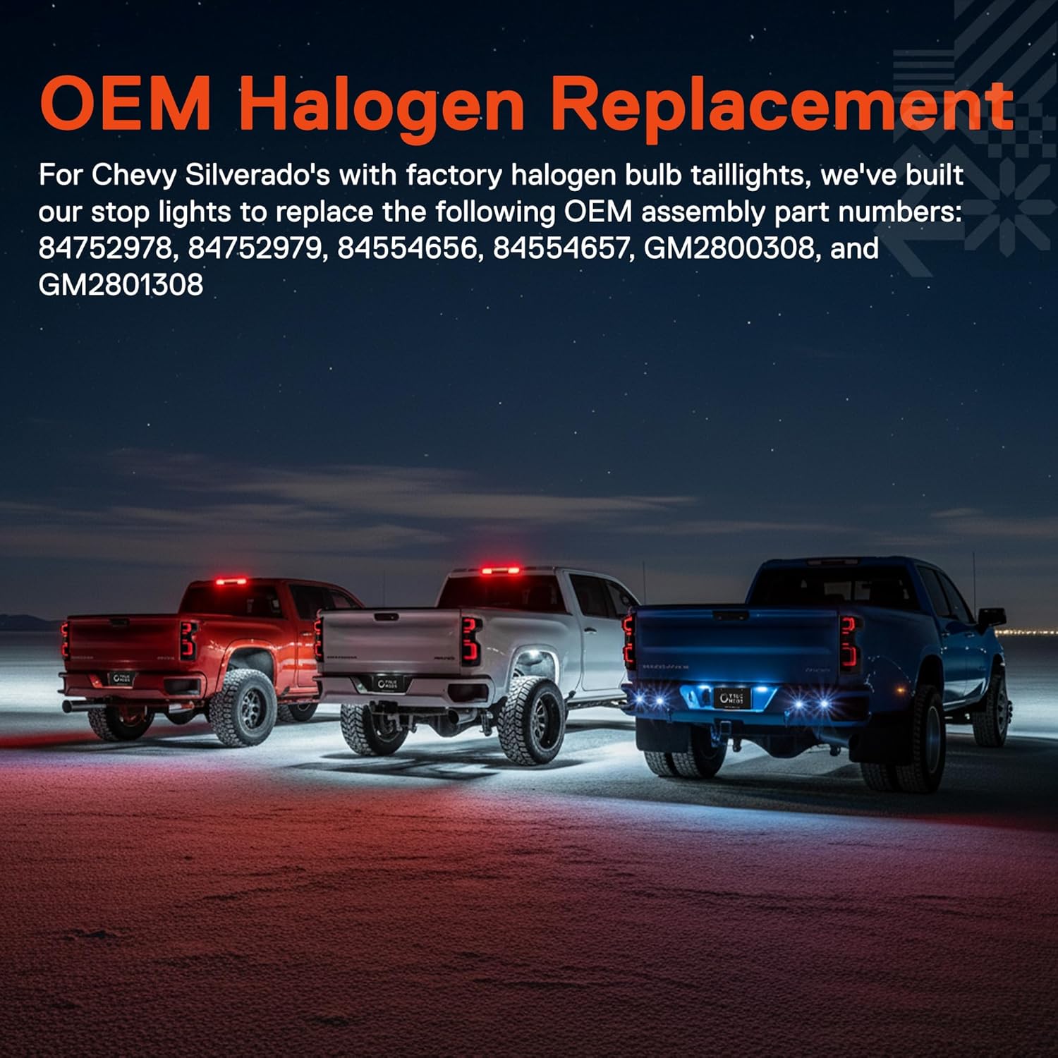 TRUE MODS Smoked Full LED Tail Light Assembly Replacement for 2019-2026 Chevy Silverado 1500 & 2020-2023 Chevy Silverado 2500 3500 HD w/Stock Halogen Bulb Aftermarket Rear Brake Turn Signal Taillight
