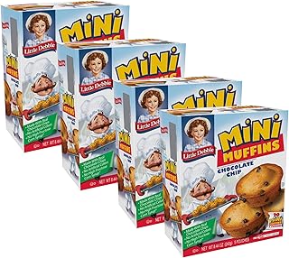 Little Debbie Chocolate Chip Mini Muffins, 20 Travel Pouches of Bite Size Muffins Baked with Real Chocolate Chips (4 Boxes)