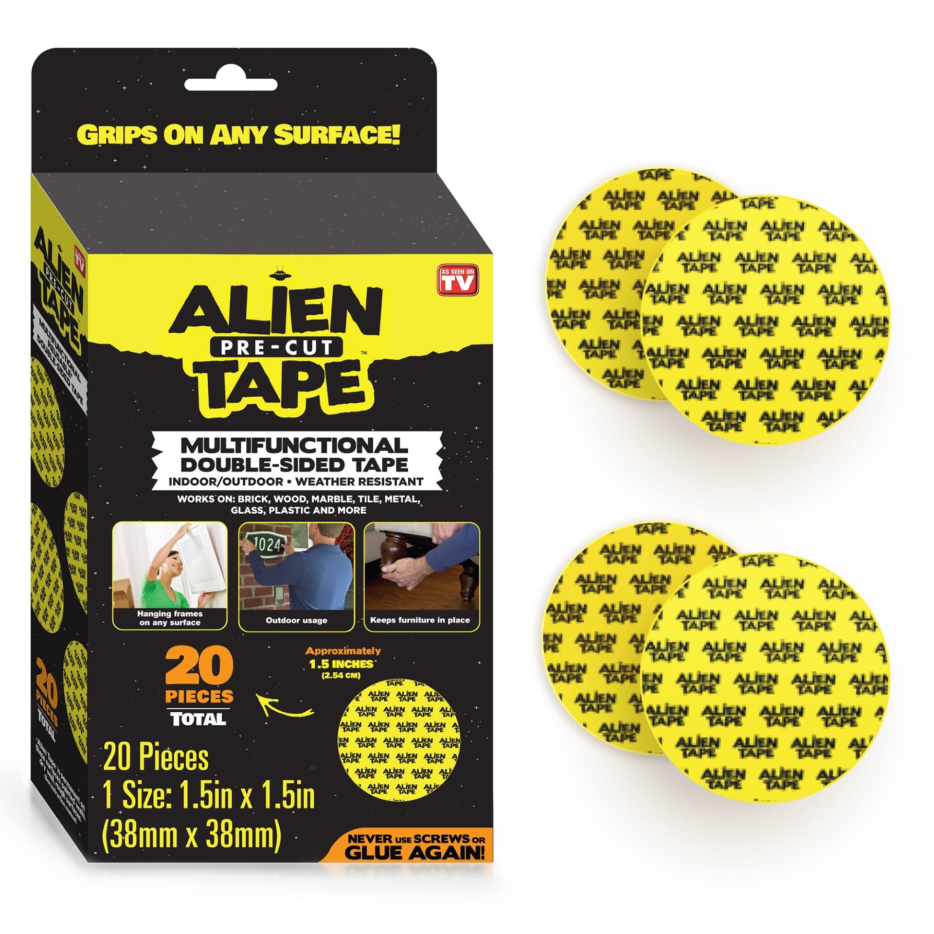 Amazon.com: Alientape Pre Cut 20 Piece Set Double Sided Tape