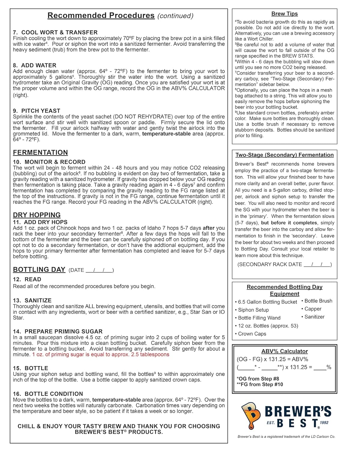 Brewer's Best NEIPA (New England IPA) Five Gallon Beer Making Ingredient Kit