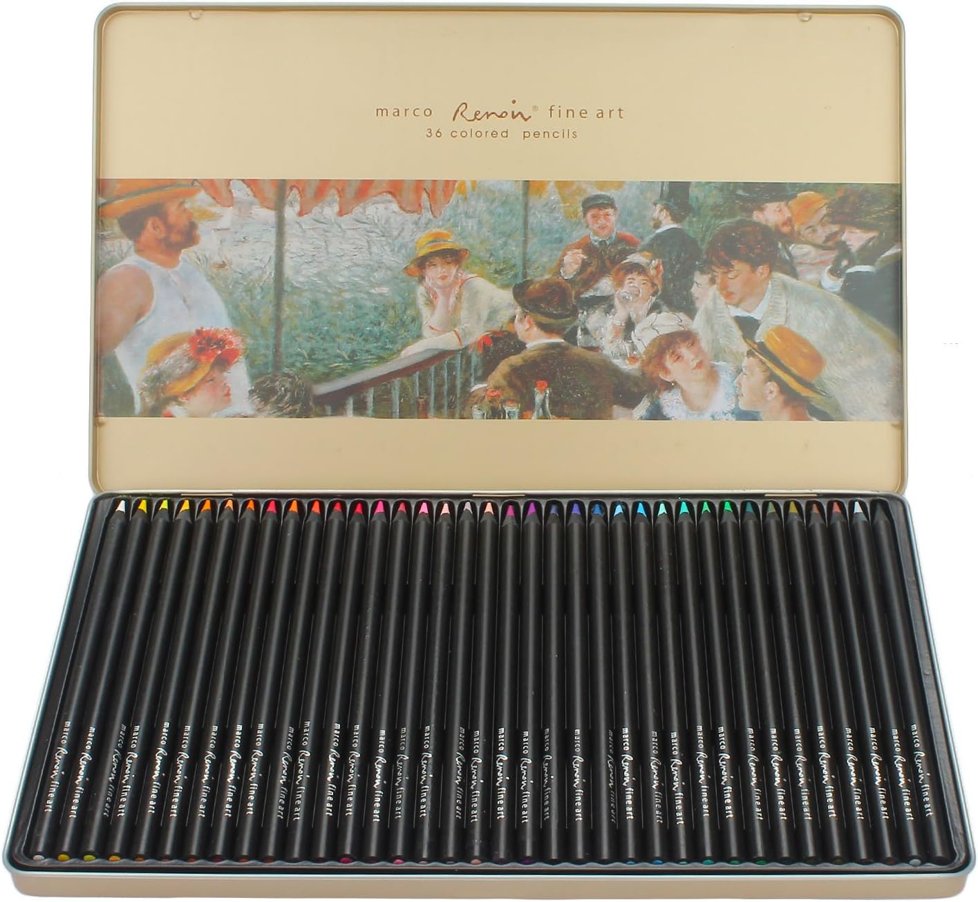 Feelily 36 Colouring Pencils Black Wood Art Soft Core Coloured Pencils in Metal Tin for the Fan of Exquisite Art Colouring Lover Artist (36 color)
