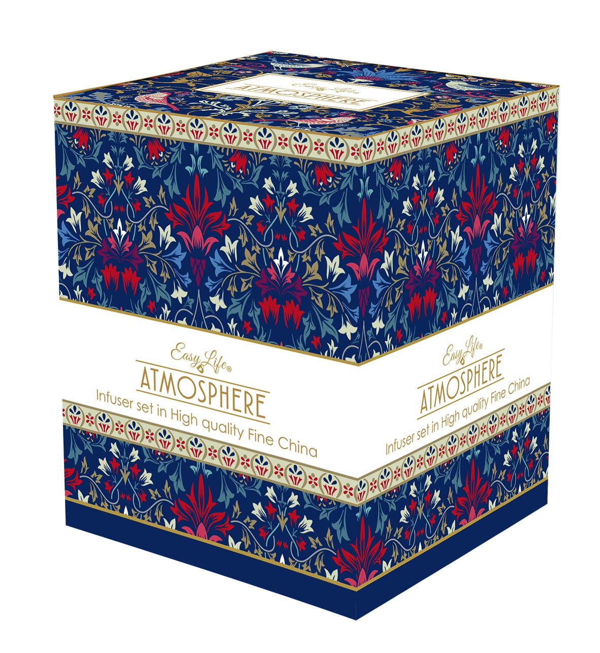 Easy Life Coffret Tisanière 35cl Porcelaine Avec Filtre Inox - Collection Shapes