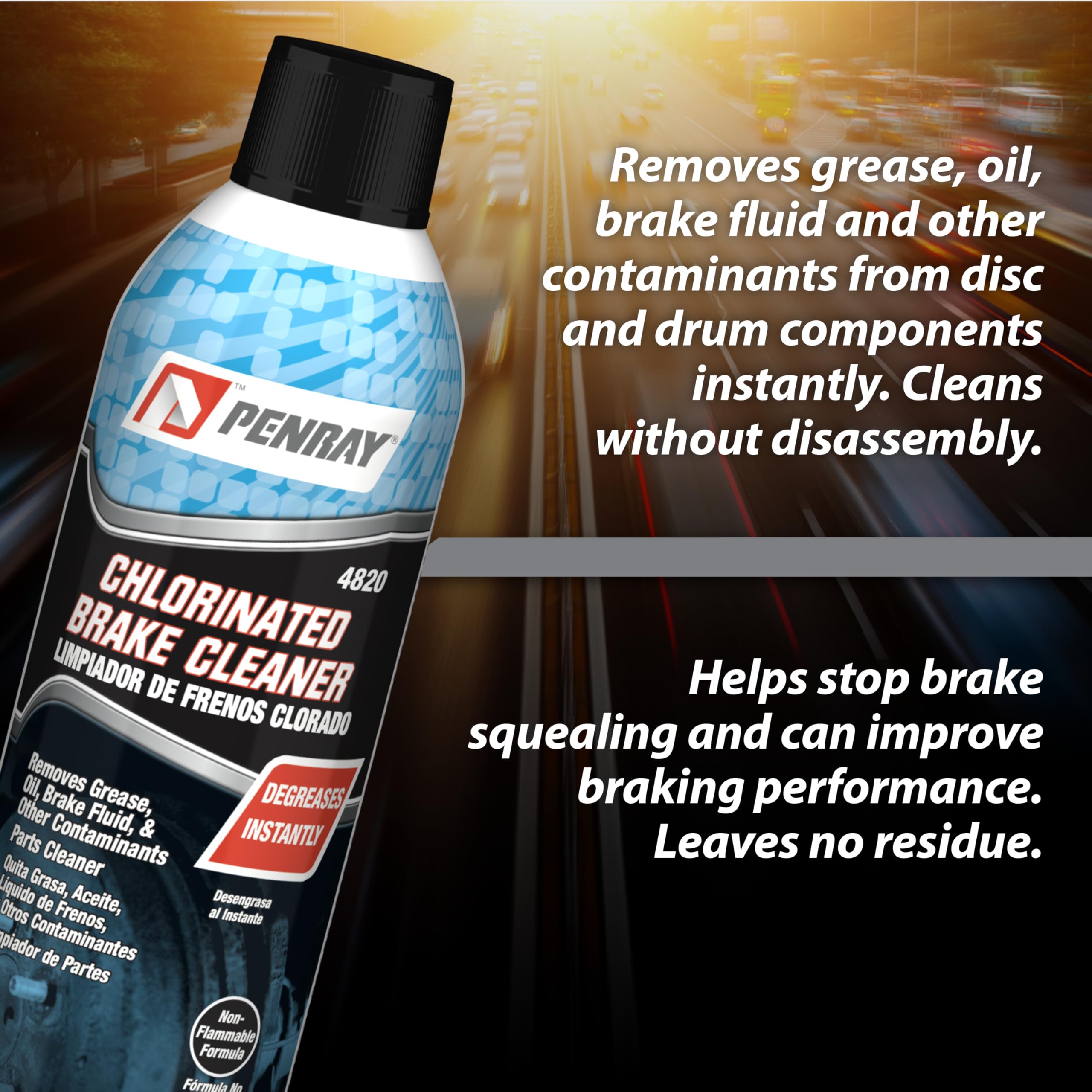 Penray 4820-12PK Chlorinated Brake Cleaner - 19-Ounce Aerosol Can, Case of 12